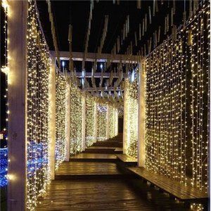 306 LED Window Curtain String Light Outdoor Indoor Wall Decorations
